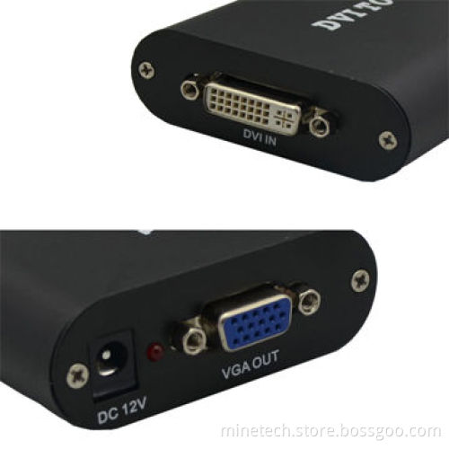 DVI to VGA video converter, digital to analog signal, up to 1920x1200p at 60Hz resolution